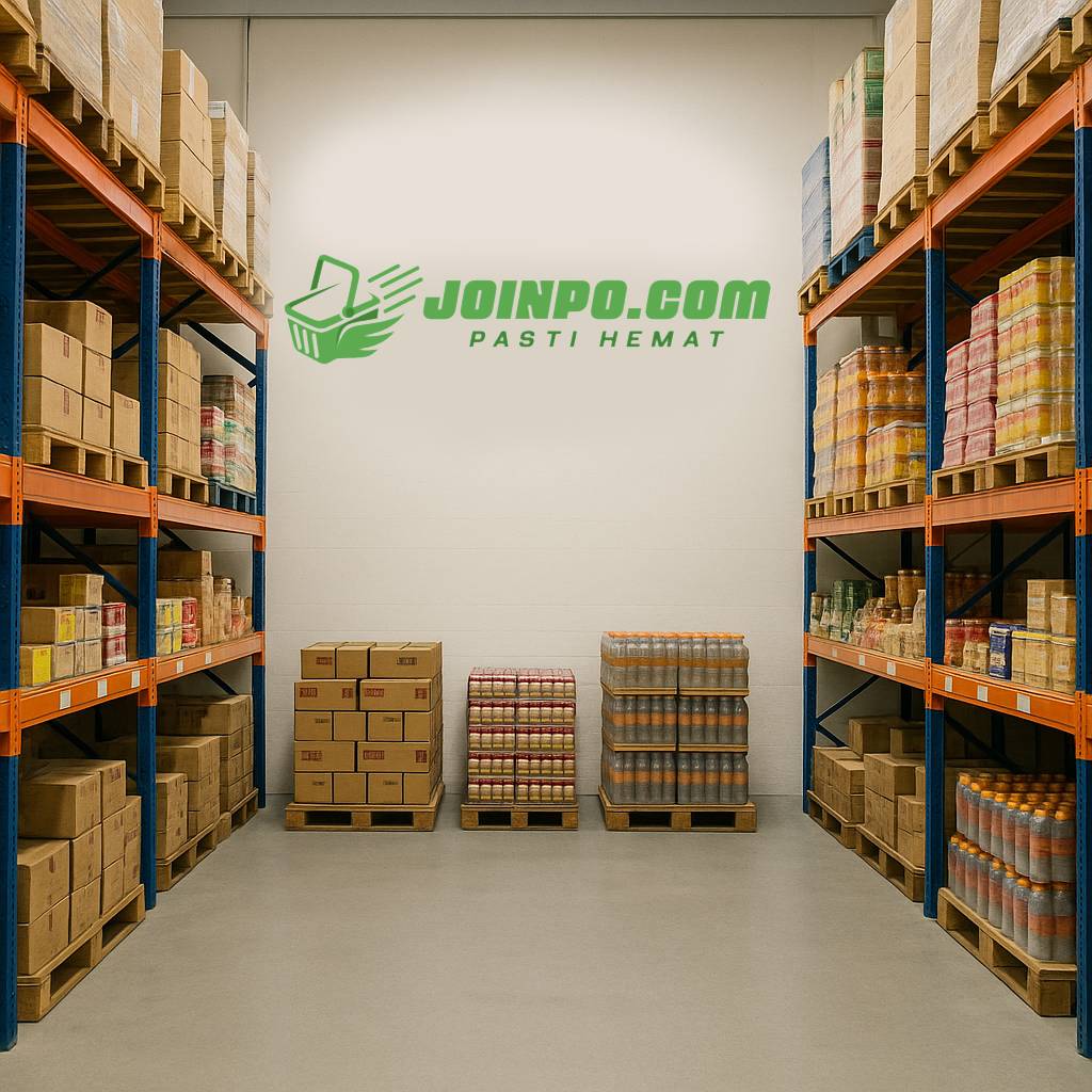 Gudang logistik toko (rak dan paket)